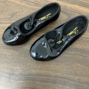 Girls black patent tap Dance shoes size 9.5